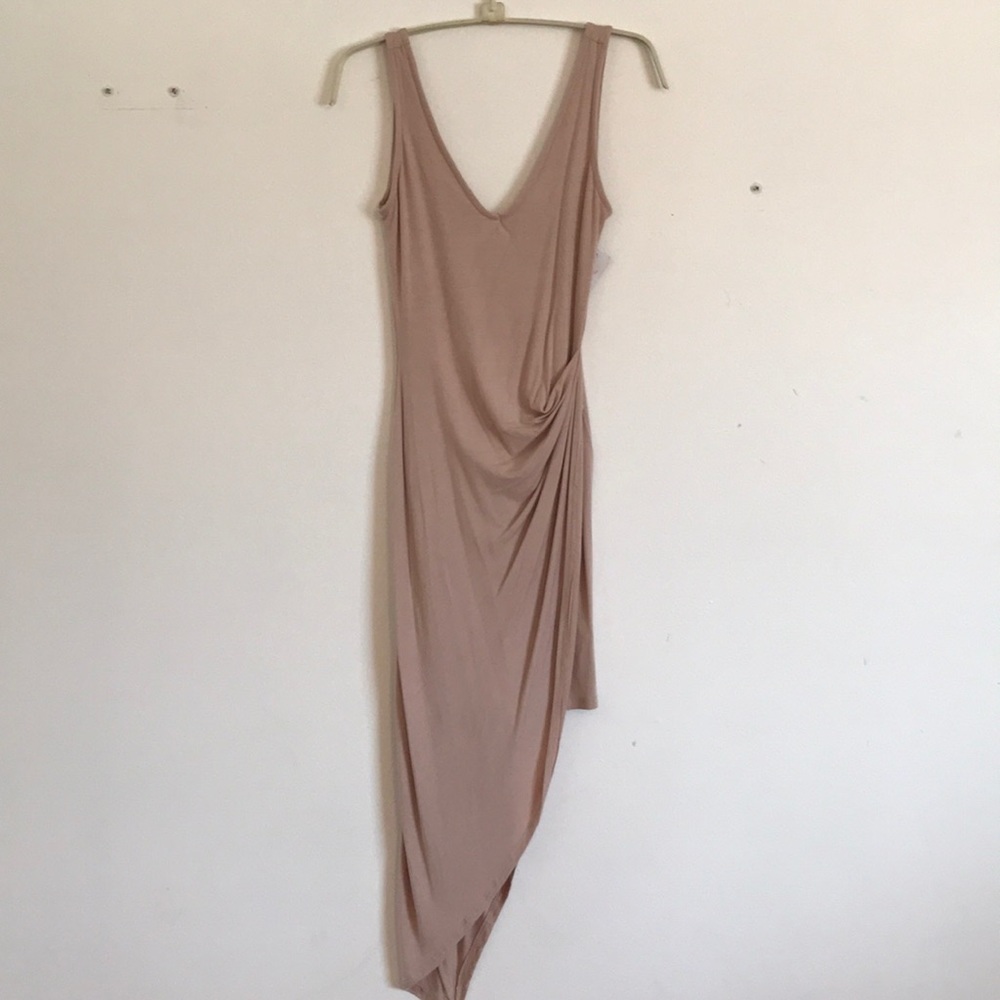 Asymmetrical Nude Fitted Dress
